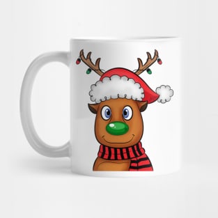 Cute Cartoon Reindeer Christmas light Mug